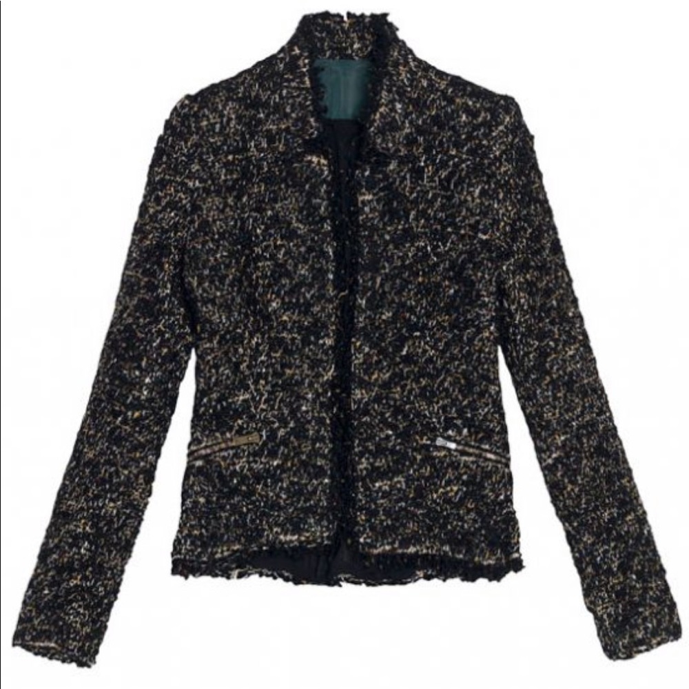 Zara Classic Boucle Structured Fantasy Blazer